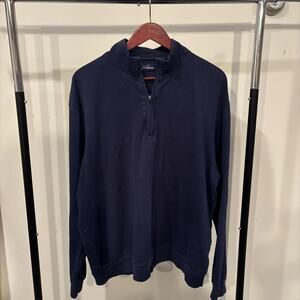 Jack Nicklaus Men’s XL Quarter-Zip Pullover 100% Cotton Navy Blue Sweatshirt